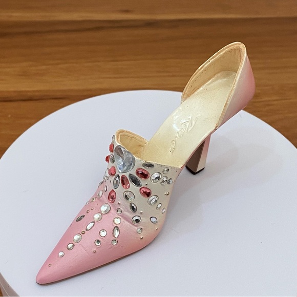 2002 RAINE Just the Right Shoe Pure Heart Miniature Ceramic Pink Heels Shoe - Picture 3 of 14